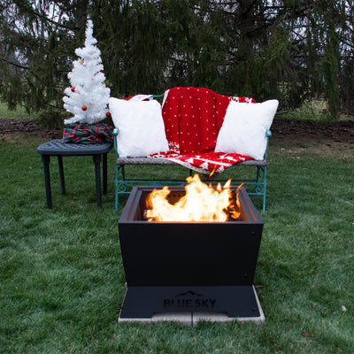 Cozy up by your Blue Sky Square Peak Fire Pit
