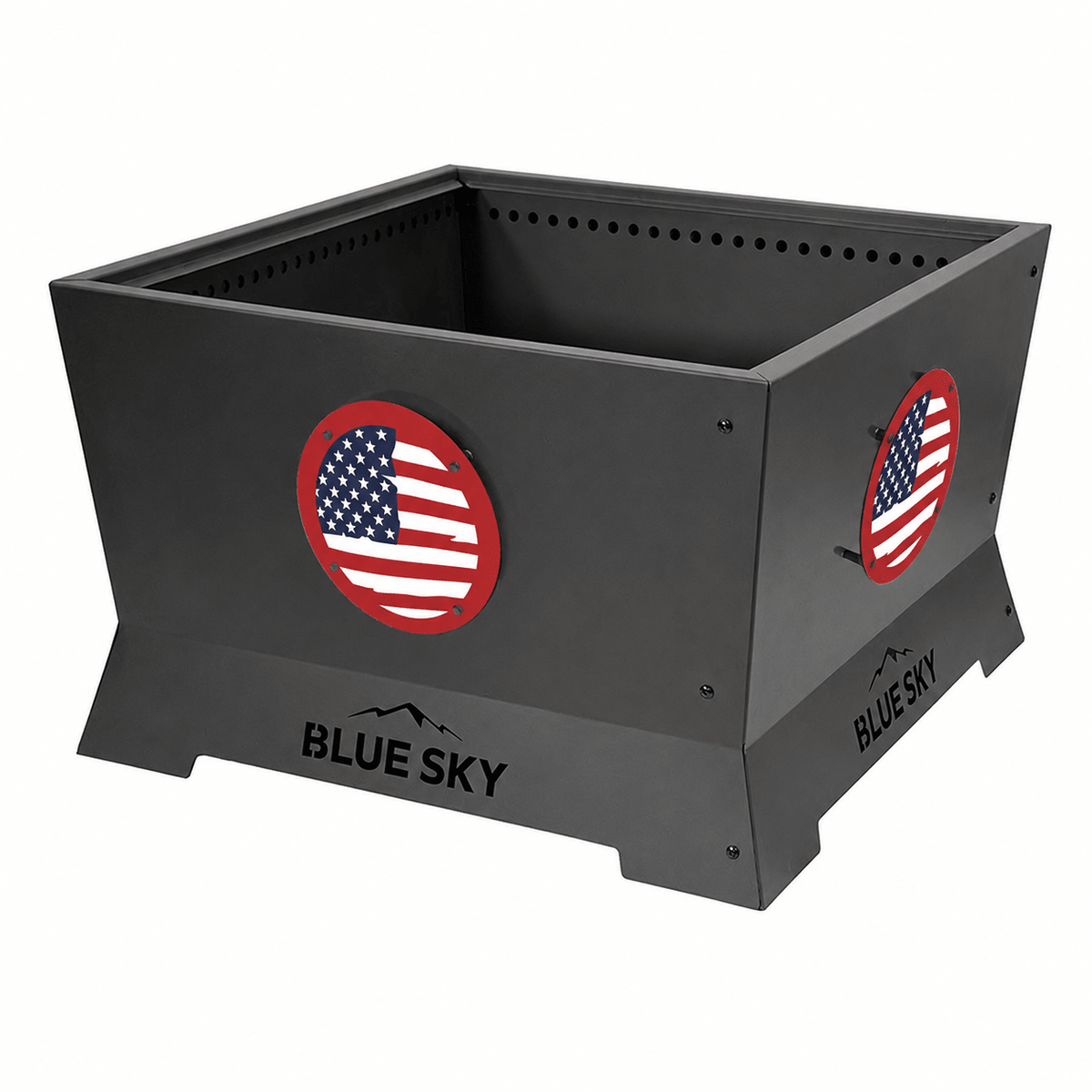 Flag Medallion Square Patio Smokeless Fire Pit – Blue Sky Outdoor