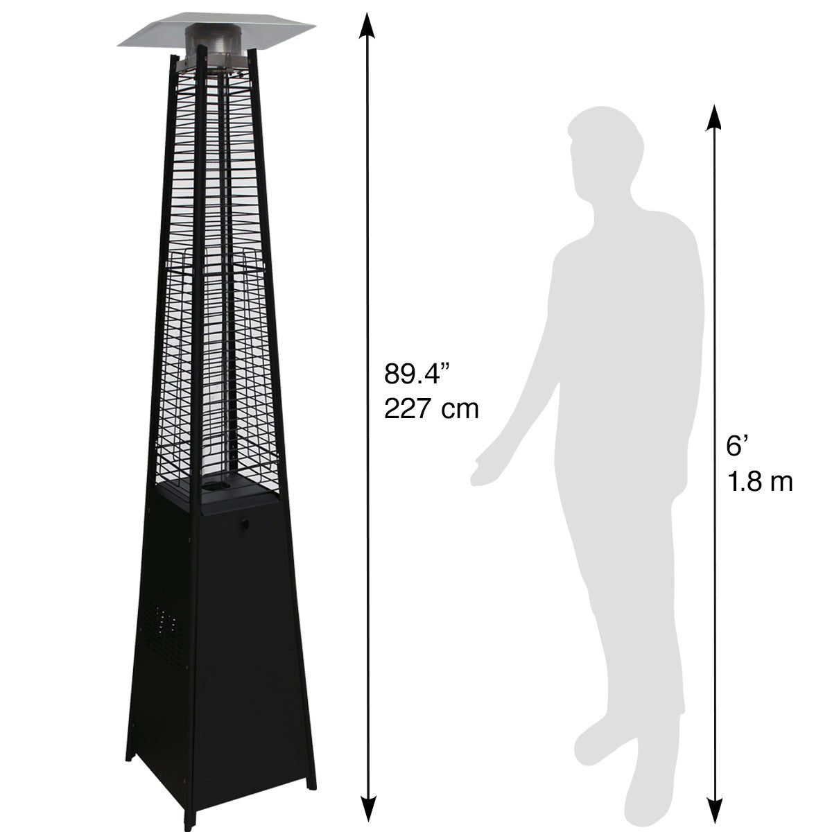 360° Pillar of Flame Gas Patio Heater – 42,000 BTU – Blue Sky Outdoor Living