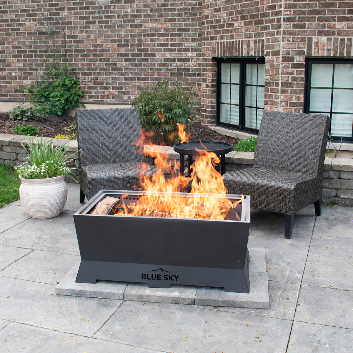 Rectangle Peak Smokeless Patio Fire Pit Blue Sky Outdoor Living
