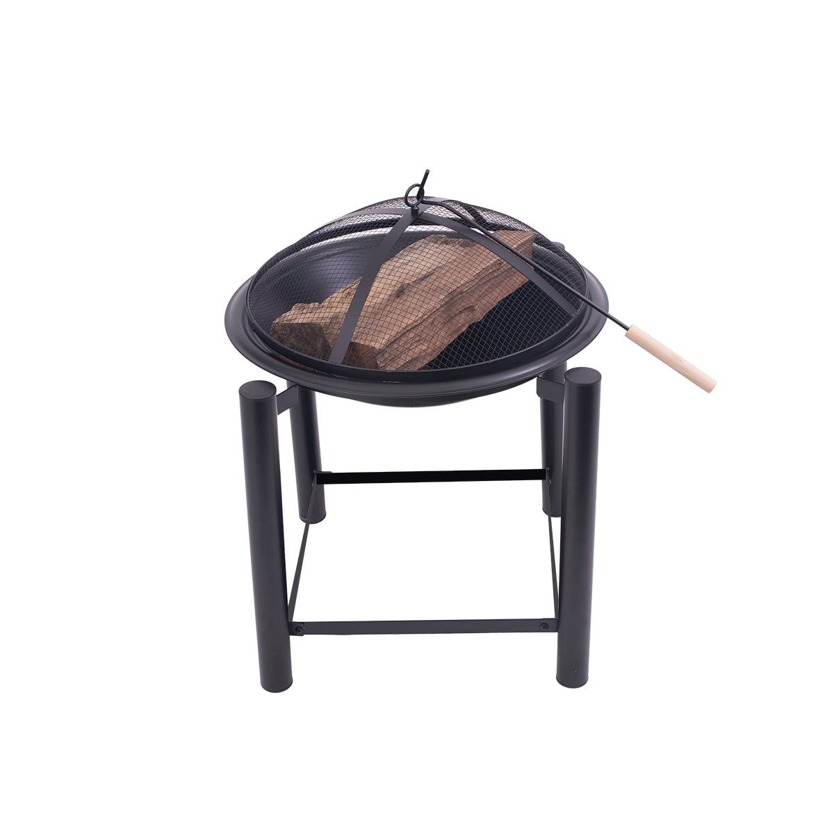 Best Choice Products 21.5 inch Patio Fire Pit Bowl w/ Storage Shelf, Cover, Poker