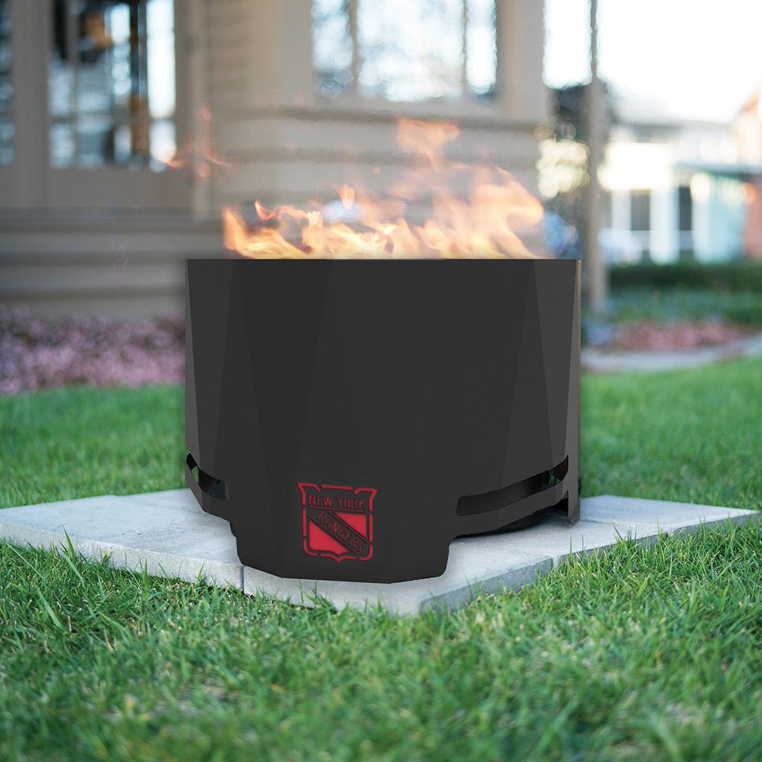 New York Rangers Smokeless Patio Fire Pit – Blue Sky Outdoor Living